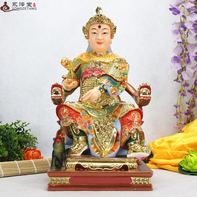 家居站坐杨戬像二郎神君清源妙道真君昭惠灵显王神像摆件