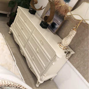 欧式卧室电视柜主卧全实木1.6米电视柜高80cm小户型高款6斗柜抽