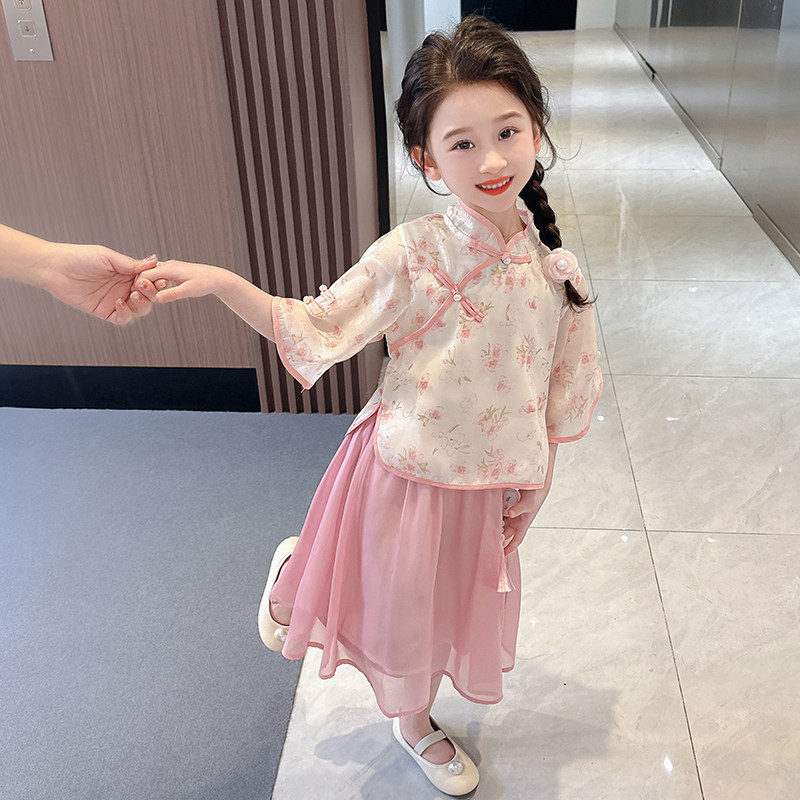 现货汉服女童夏款2024新款儿童宝宝裙子新中式超仙W国风套装夏季