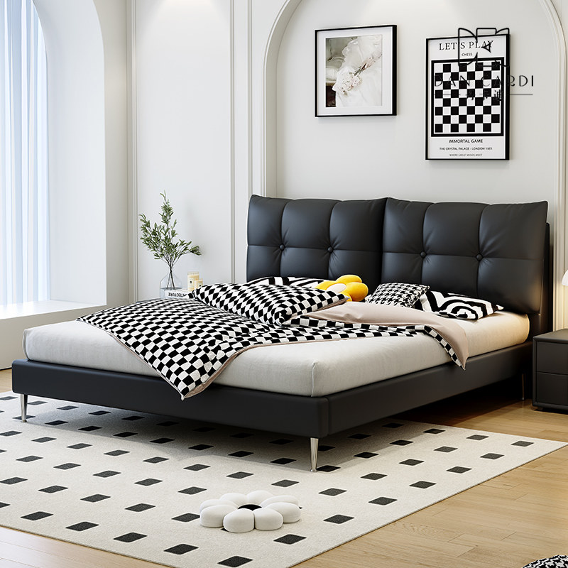 黑白简约风软包床头靠垫大靠背床头罩榻榻米2023新款可拆洗可定制,居家布艺,床头靠垫,淘宝优惠券,粉丝福利购,淘宝优惠卷