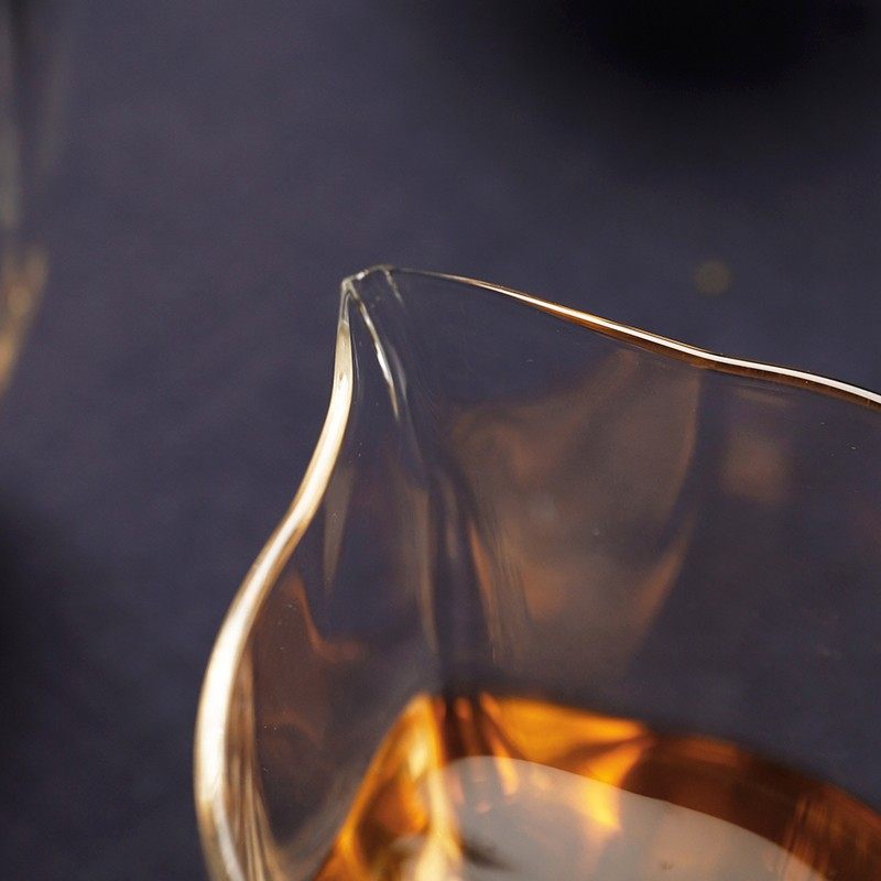 现货金银烧水晶玻璃公q道杯高档六角公杯茶海单日本分茶器透明茶