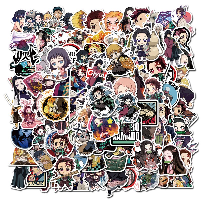 极速50/100Pcs Anime Sticker Demon Slayer Sticker Waterproof