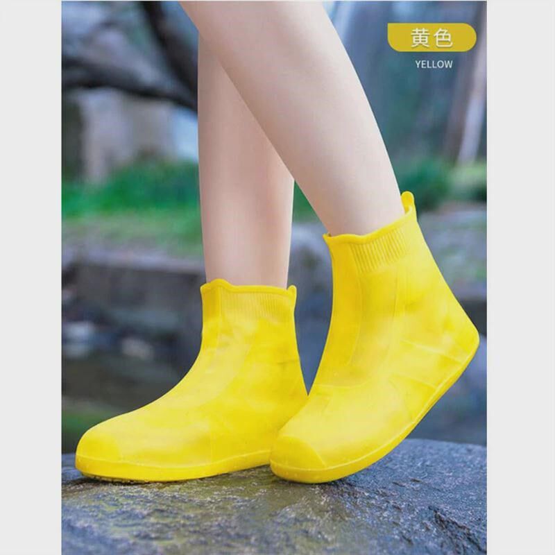 雨鞋套防水防滑耐磨鞋套硅胶加厚中筒套时尚脚鞋套便携式鞋套新款
