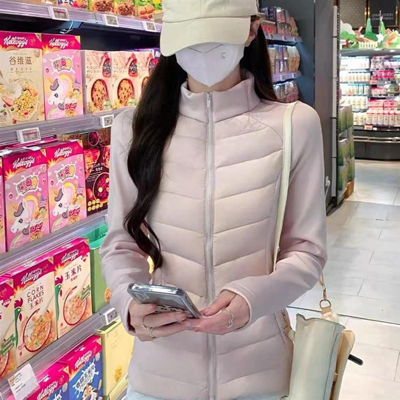运动丝绒棉服女秋冬户外防风保暖跑步骑行衣轻薄修身内胆健身外套
