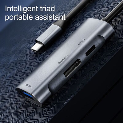 3 in 1 USB C HUB Type C Docking Station 4K@60Hz DisplayPort