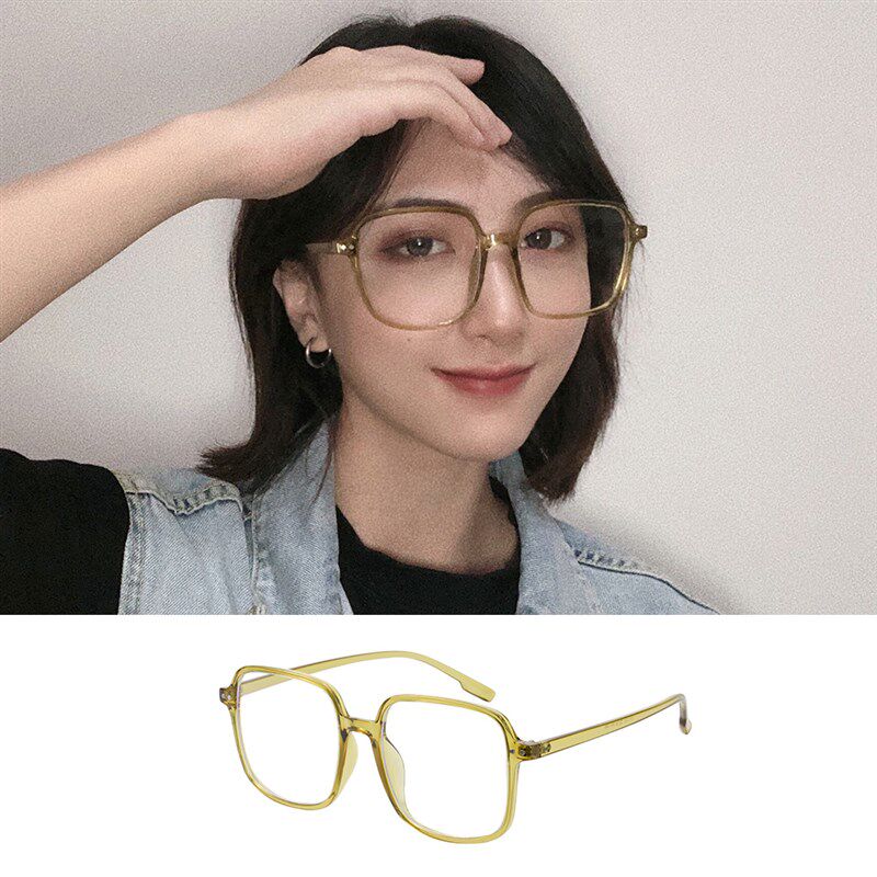 小众货黑框眼镜女大脸圆脸素颜神器防蓝光无度数网红装饰大框近