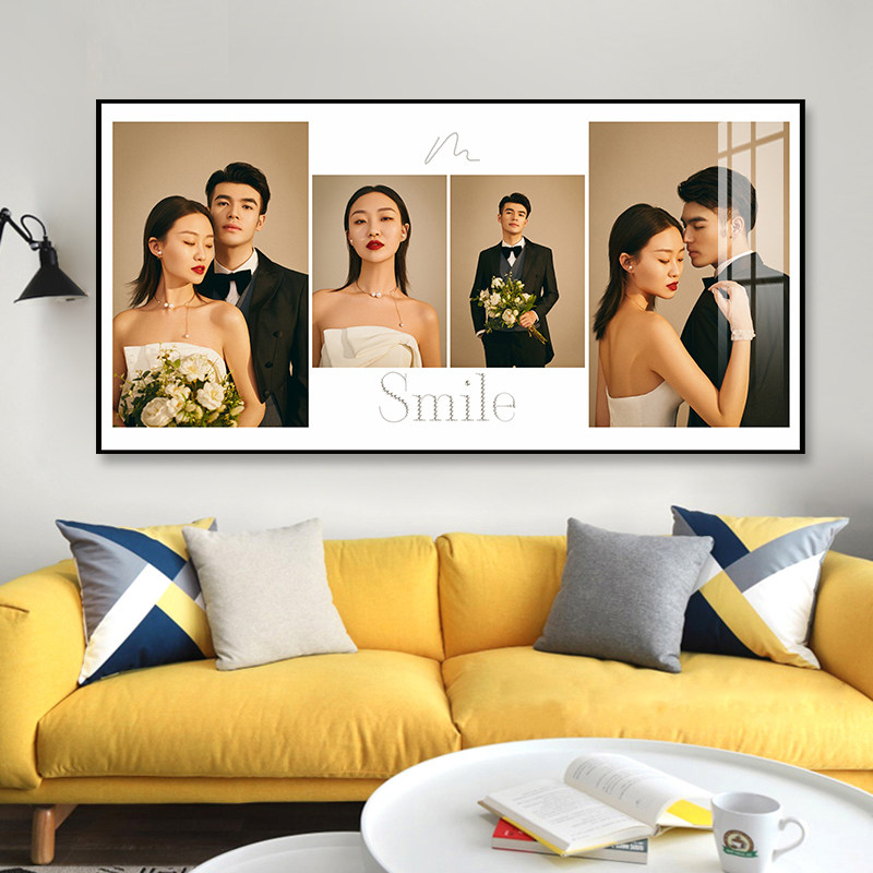 相框定制挂墙婚纱照九宫格相框x照张定制结婚照洗多大60寸放片制