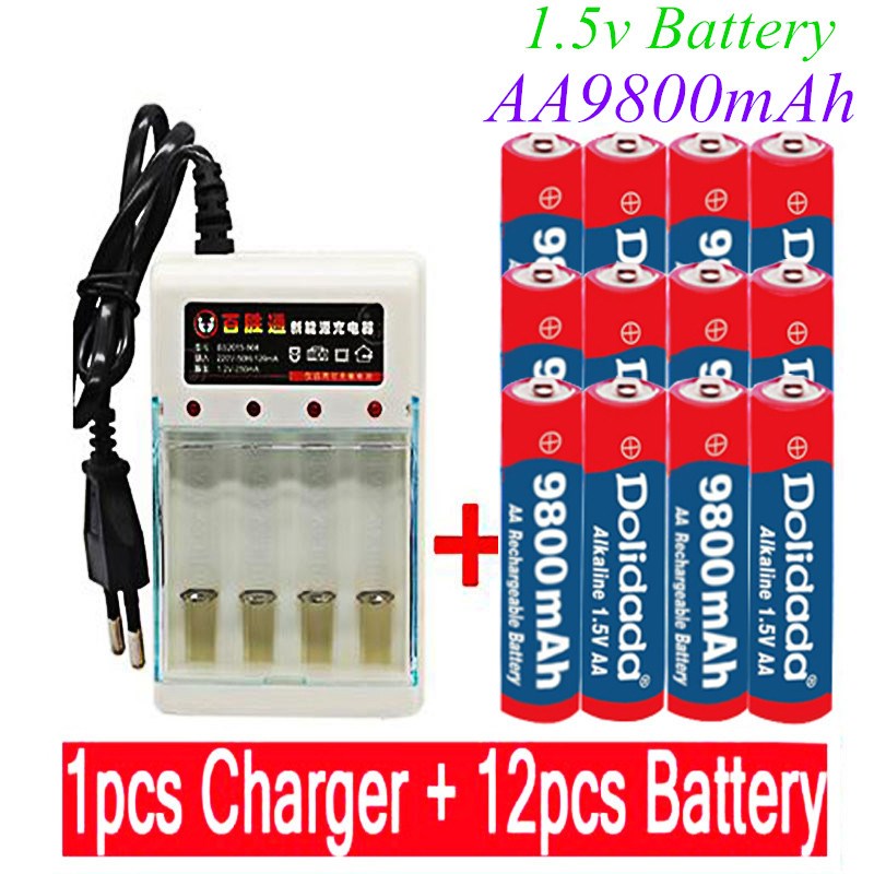 2020 lot Brand AA rechargeable battery 9800mah 1.5V New Alka
