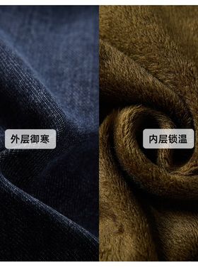 加绒加厚大码高弹力牛仔裤男蓝色宽松小脚松紧腰日系哈伦裤300斤