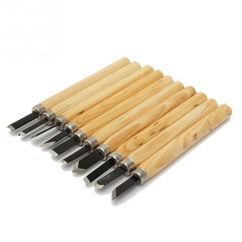 新品10pcs/ Set Handle Carving Mini Chisels Kit Handy Cutting