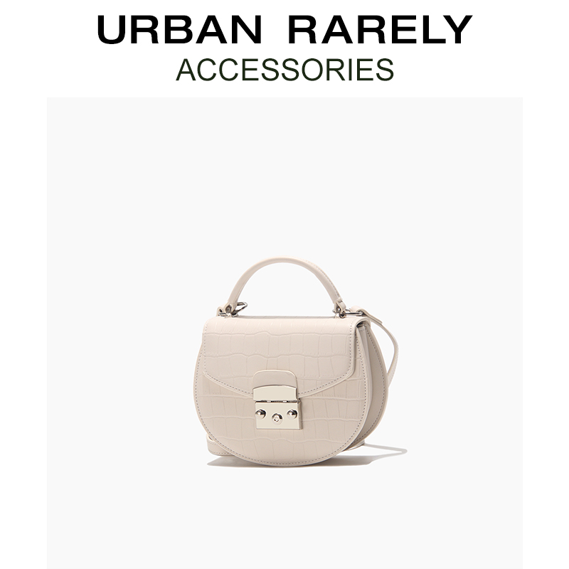 UR真皮女包2023新款潮时尚百搭手提小包包小众轻奢单肩斜挎马鞍包