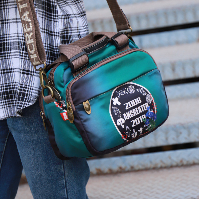 牛津布渐层印花可携式手提包多隔层两面背斜挎女包潮轻便布艺单肩,箱包皮具/热销女包/男包,小方包,淘宝优惠券,粉丝福利购,淘宝优惠卷