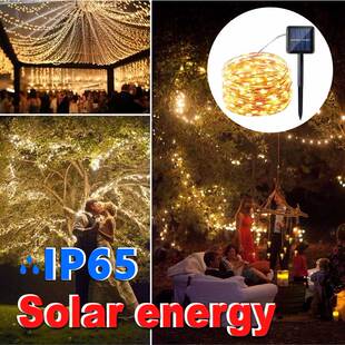 LED Wire Solar Garden Copper Strip Light 极速20M Home 200