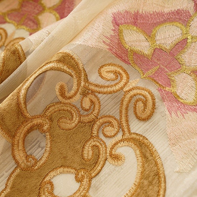 新款欧式绣花窗帘镂空布纱双层客厅阳台飘窗书房落地窗成品定制,居家布艺,定制窗帘,淘宝优惠券,粉丝福利购,淘宝优惠卷