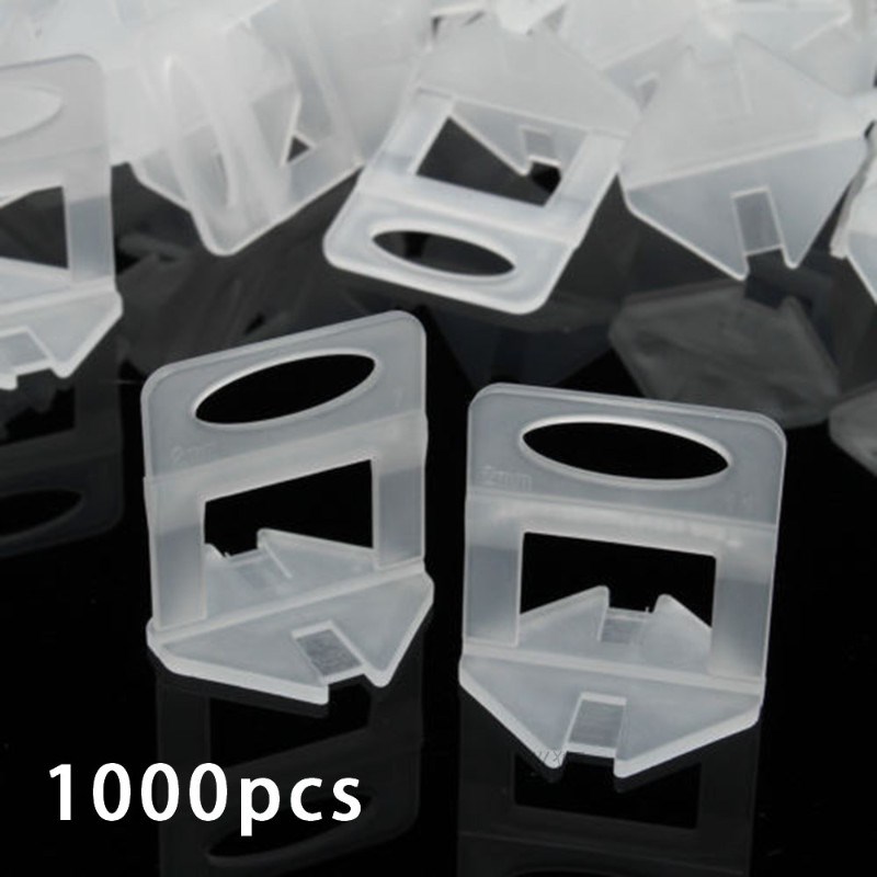 500/1000 Pcs Reusable Flat Tile Leveling System Clips 2mm Wa