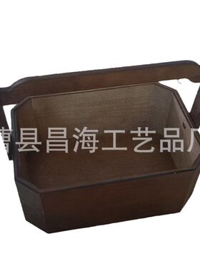 创意无盖复c古八角提篮花篮提盒月饼粽子伴手礼单层礼品包装木盒