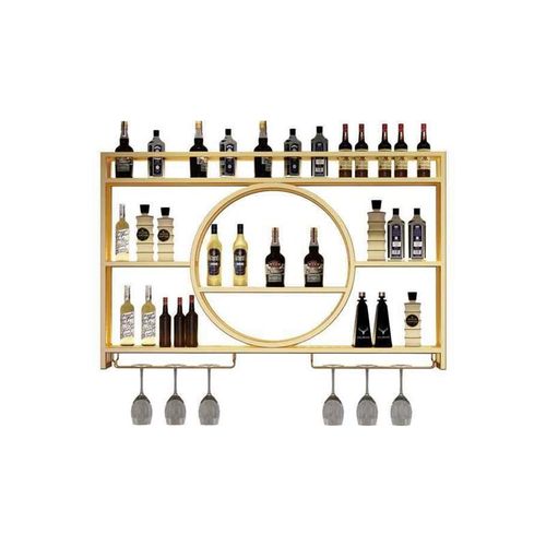 吧台酒架铁艺壁挂式酒柜置物架子红酒展示架客厅酒吧餐厅装饰挂墙