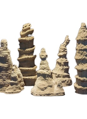 冬官手作 水泥混凝土鱼缸造景摆件装饰品景观石假山钟乳石石柱