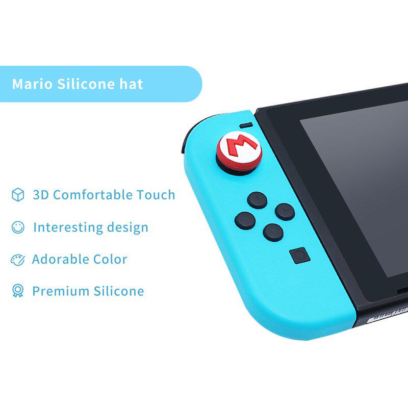 2pcs Silicone Soft ThumbStick Grip Cap For Nintendo Switch J