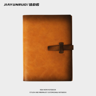 A6活页本子可拆卸外壳软皮绑带笔记本简约办公记事本复古TN旅行手