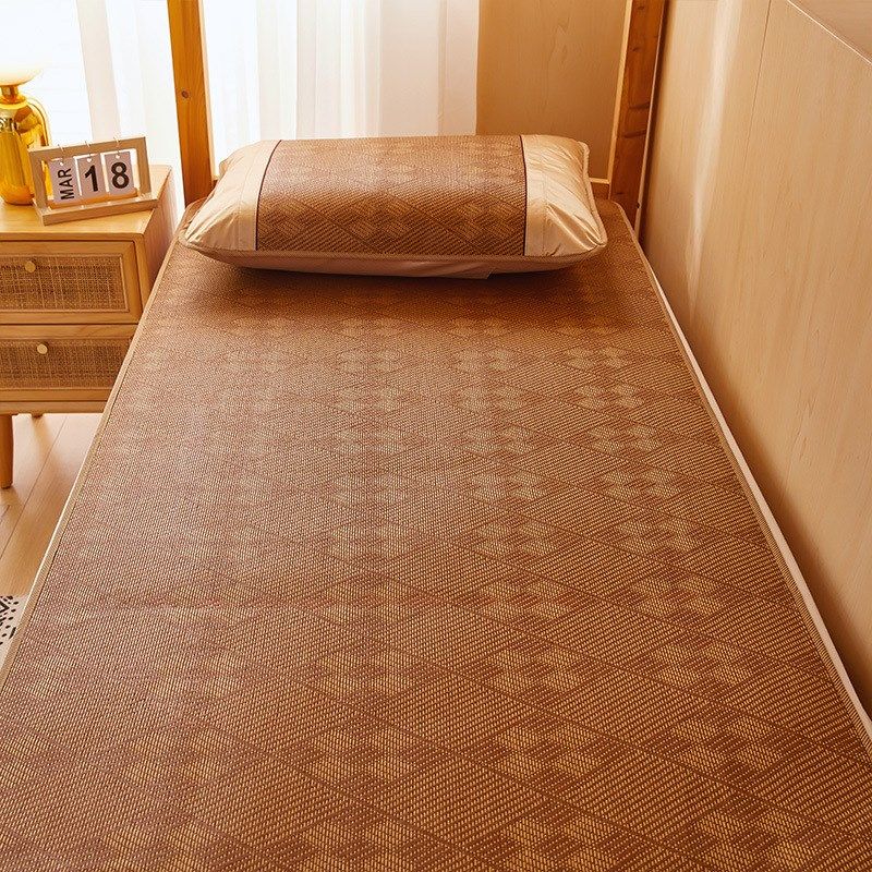 v2ws学生宿舍凉q席藤席上下铺单人草席可折叠夏季冰丝席子透气