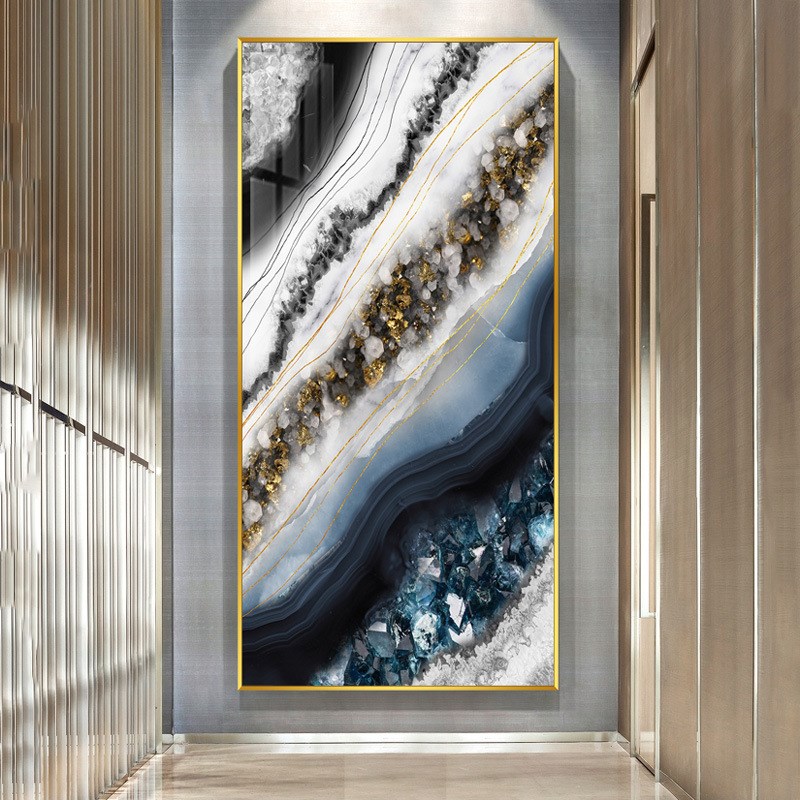 镶钻晶瓷画水晶画走廊过道轻奢现代简约装饰画p玄关现代风玄幻挂