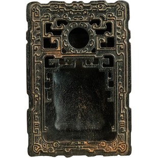 清代紫檀木雕云雷纹砚老文玩古董收藏文房四宝小叶紫檀砚台摆件