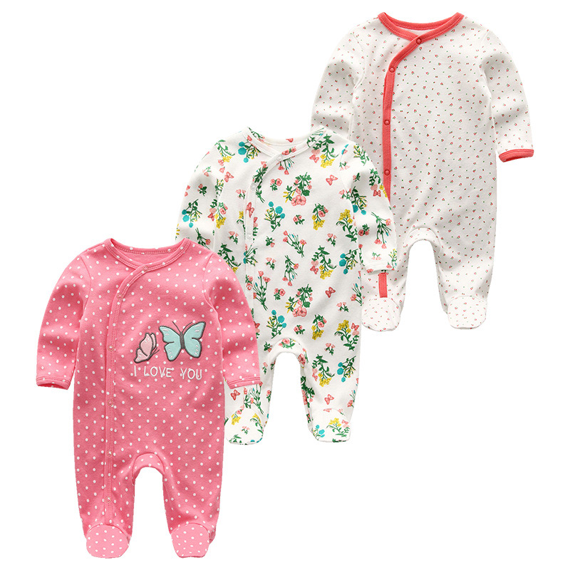 极速0-12Months Baby Rompers Newborn Girls&Boys 100%Cotton Cl