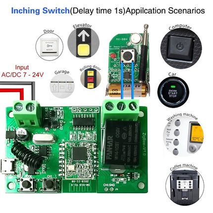易微联/涂鸦zigbee智能点动开关自锁互锁远程遥控单路Z继电器模块