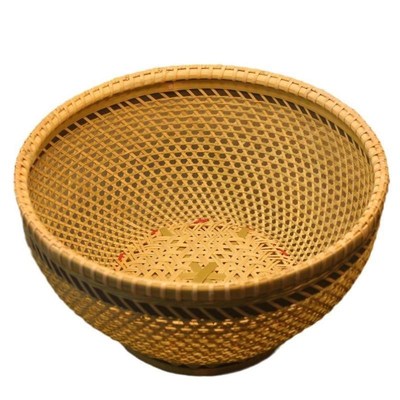 镂空竹编竹编馍馍鸡蛋馍框装饰筐蔬果笸箩L筐展示框馒头小吃野餐