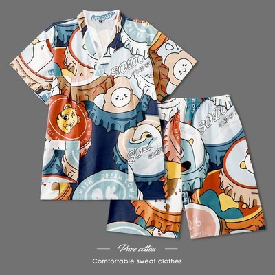 汗蒸服女款d可爱情侣装洗浴浴服家居服儿童亲子装桑拿按摩服男