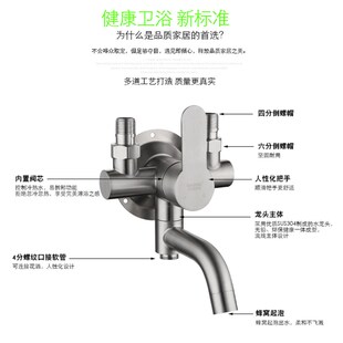 高依斯304不锈钢明装混水阀淋浴龙头开关冷热P下出水龙头花洒套装