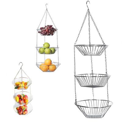 Dropshipping 3 Tier Wire Hanging Fruit Basket Home Kitchen M