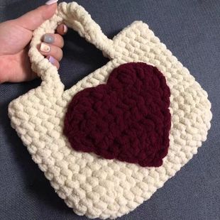 手工编织包包粗冰k条线包diy材料包毛线钩针手提包送女朋友礼物