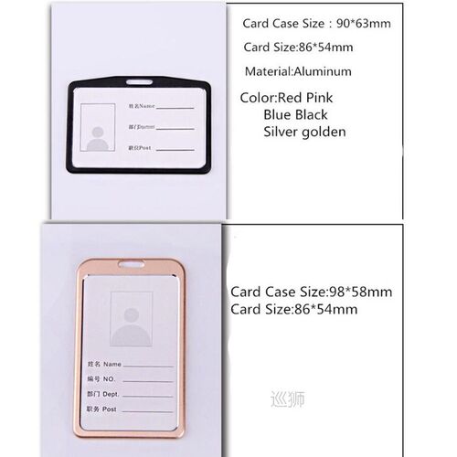 Horizontal Vertical Metal Staff Work Card Holder with Retrac