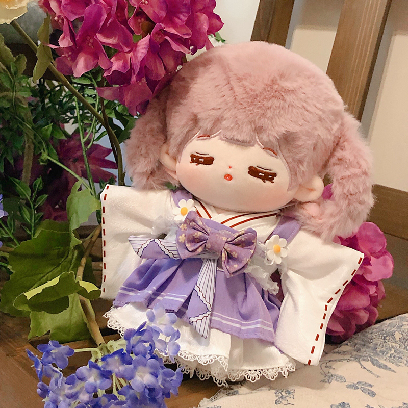 现货繁花垂紫20csm娃衣玩具公仔棉花娃娃衣服和风