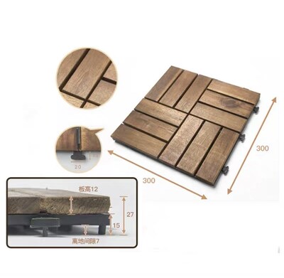 Freeshipping 30X30CM Garden Floor Patio Tiles Wood and Plast