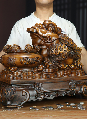 招财金蟾聚宝盆摆件金蝉蟾蜍家居办公室开业礼品店铺收银台工现货