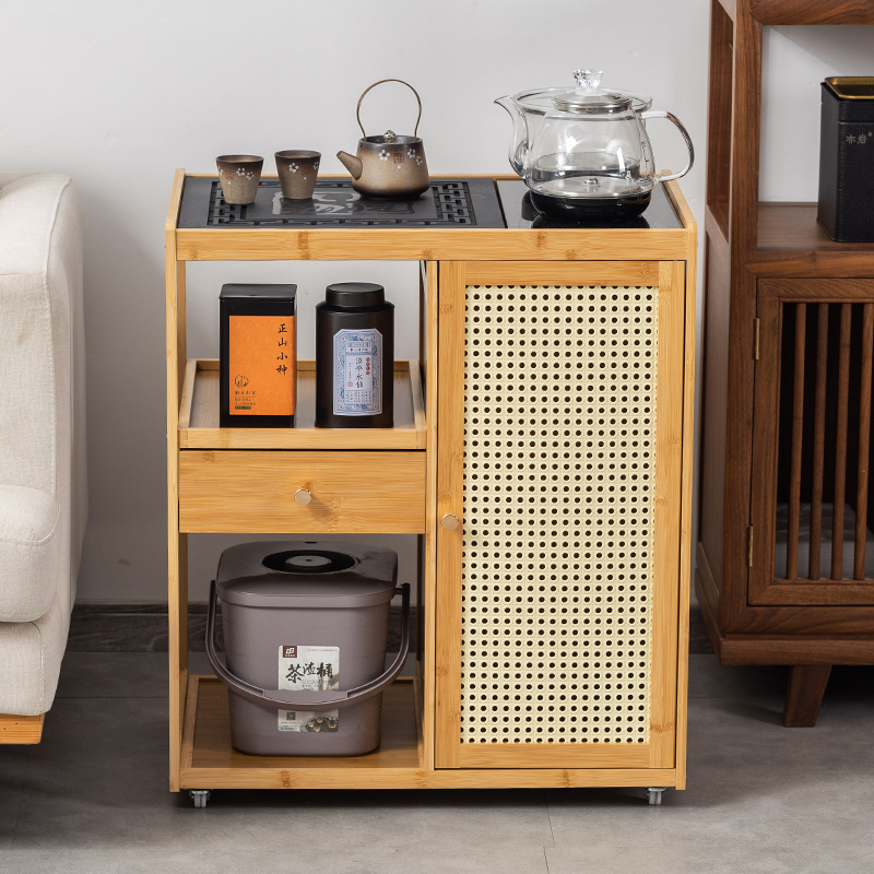 移动茶桌茶台家用阳台茶水柜带轮泡茶几茶车功夫茶具套组烧水一体
