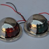 游艇船用型号灯航行灯舷灯示廓灯不锈钢小对灯红绿两色船用灯具i.