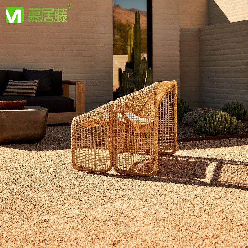 户外双人沙发藤编室外休闲庭院防水阳台躺椅样板房客厅小藤椅家具,住宅家具,户外沙发,淘宝优惠券,粉丝福利购,淘宝优惠卷