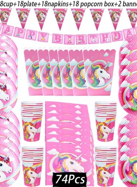 1st Birthday Party For Baby Shower Decoration Unicorn Paper
