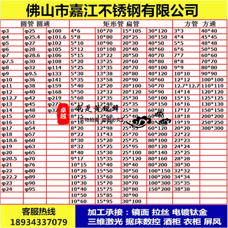 201 304 316L不锈钢管方管四方管 长方管扁管圆管15/25/35/45/55