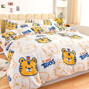 1米35床笠款四件套全棉纯棉1.8被套1.35一米三五1.5床上8八.2二1.