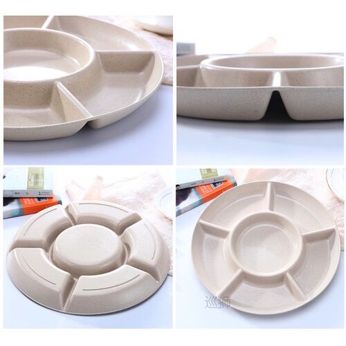 1 Pc 6-Compartment Food Storage Tray Dried Fruit Snack Plate