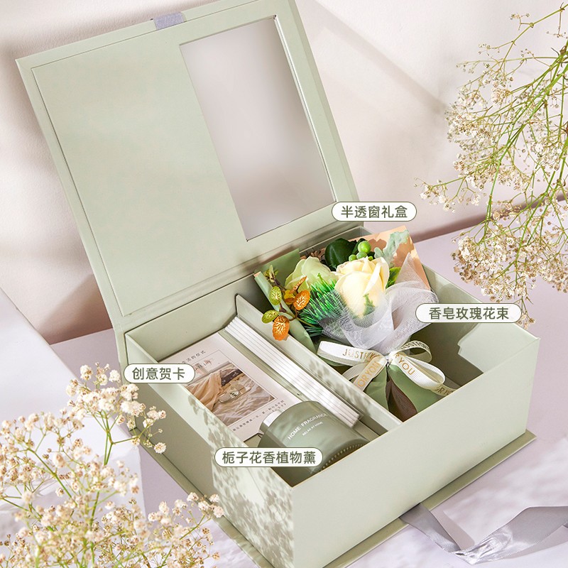 教师节礼物送女老师实用小众高级ins创意氛围感花束香薰蜡烛礼盒