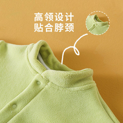 宝宝秋冬摇粒绒加绒高领保暖上衣婴E幼儿打底加厚内衣开衫睡衣外