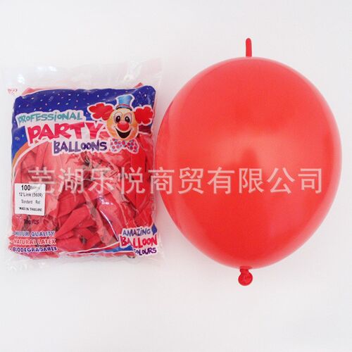 泰国BK12寸尾巴m气球3.5g加厚乳胶球针尾连接球婚礼商场装饰