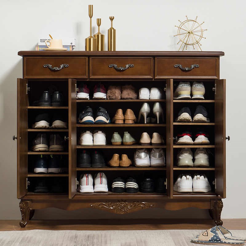 实木鞋柜家用门口大容量收纳储物门厅柜客厅一体靠墙玄关柜免安装