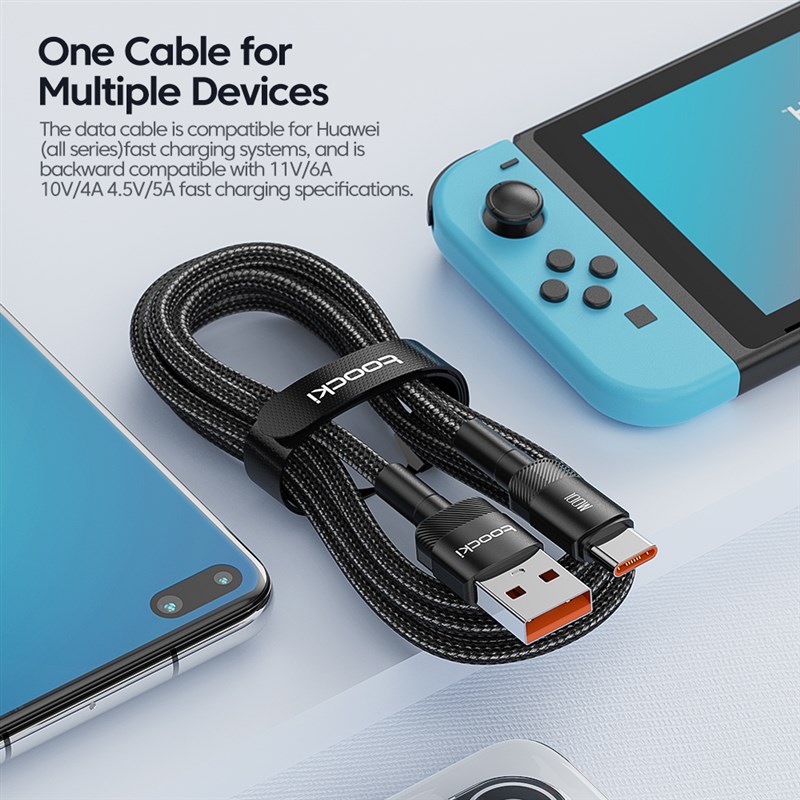 极速Toocki 6A USB Type C Cable for POCO Samsung Huawei 100W 3C数码配件 手机数据线 原图主图